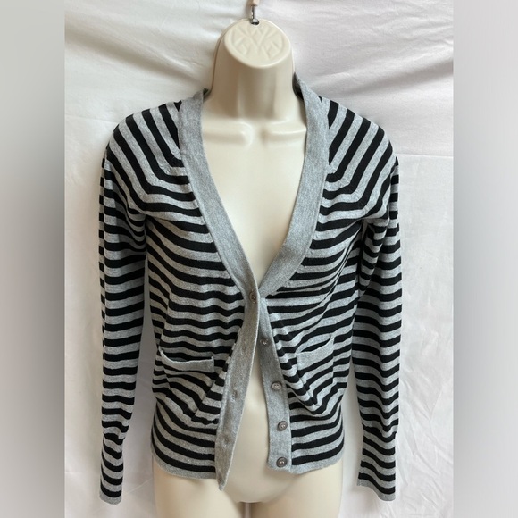 Star city knits Sweaters - Star city Knits women’s size small black and gray striped long sleeve sweater